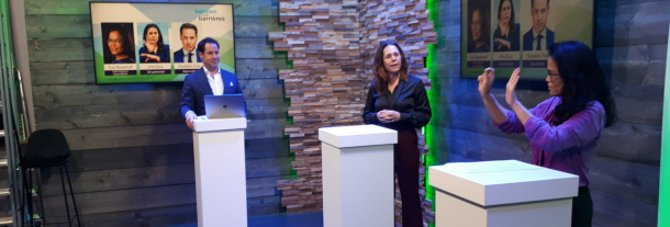 Donatello Piras, Irma Sluis en Eva Westerhoff openen in de studio het online congres