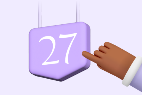 Thumbnail van Betaaljournaal 27: Een uitgestrekte hand wijst naar een bordje waarin staat "27".