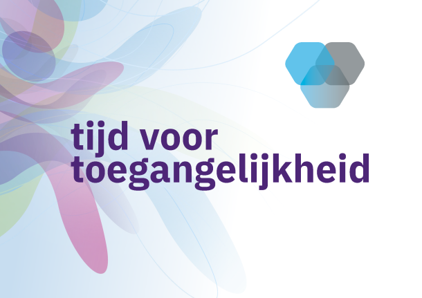 Thumbnail inclusief ons logo voor het jaarcongres met de tekst "tijd voor toegankelijkheid."